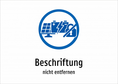 Beschriftung - nicht entfernen