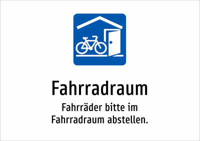 Fahrradraum - Fahrräder bitte im Fahrradraum abstellen.