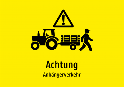 Achtung - Anhängerverkehr