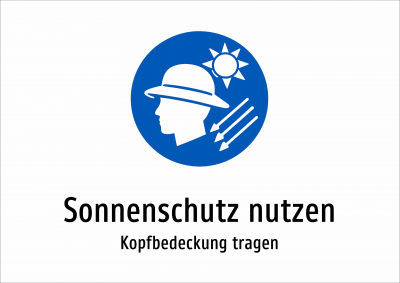 Sonnenschutz nutzen - Kopfbedeckung tragen