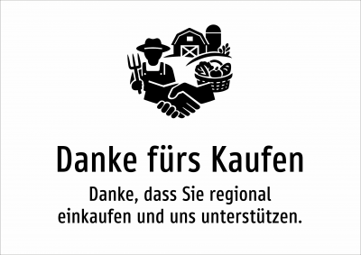 Danke fürs Kaufen - Danke, dass Sie regional einkaufen und uns unterstützen.