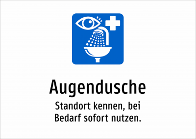 Augendusche - Standort kennen, bei Bedarf sofort nutzen.