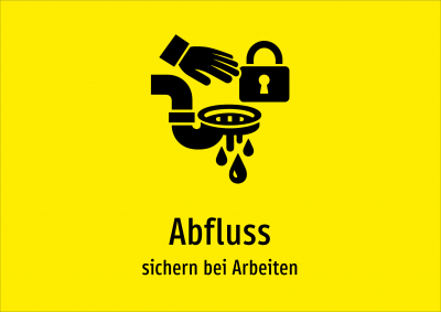 Abfluss - sichern bei Arbeiten