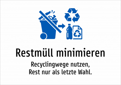 Restmüll minimieren - Recyclingwege nutzen, Rest nur als letzte Wahl.