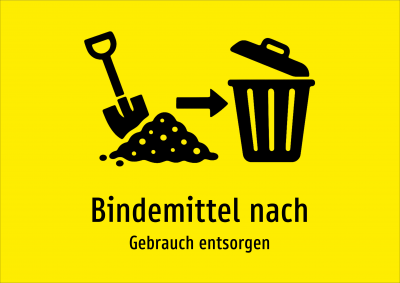 Bindemittel nach - Gebrauch entsorgen