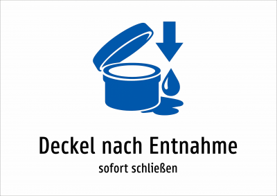 Deckel nach Entnahme - sofort schließen