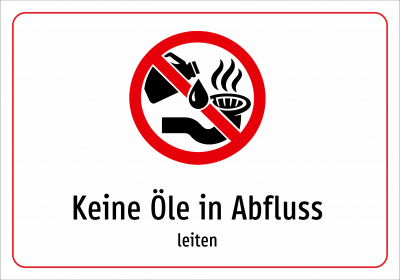 Keine Öle in Abfluss - leiten