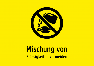 Mischung von - Flüssigkeiten vermeiden