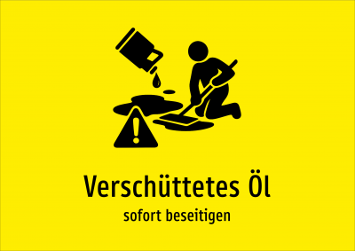 Verschüttetes Öl - sofort beseitigen
