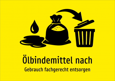 Ölbindemittel nach - Gebrauch fachgerecht entsorgen