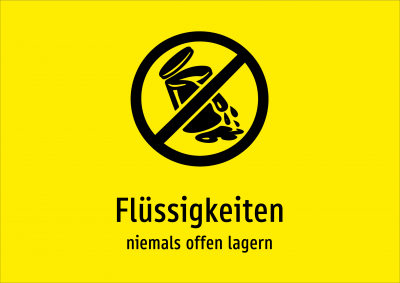 Flüssigkeiten - niemals offen lagern