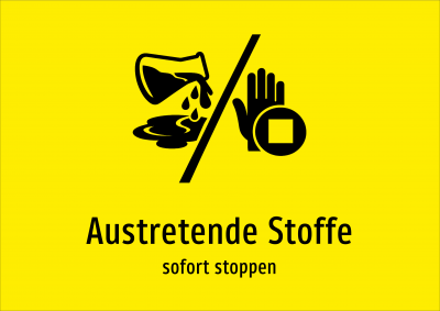 Austretende Stoffe - sofort stoppen