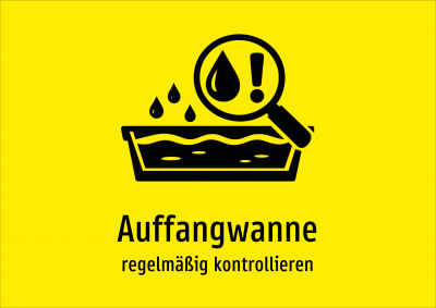 Auffangwanne - regelmäßig kontrollieren
