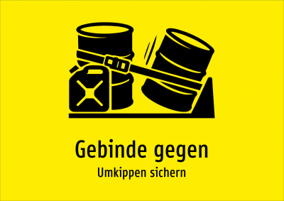 Gebinde gegen - Umkippen sichern