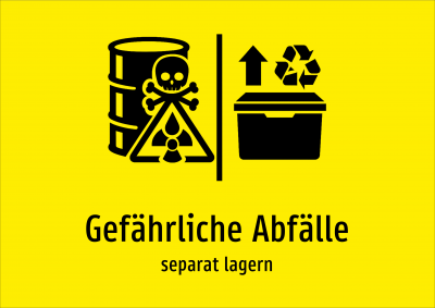 Gefährliche Abfälle - separat lagern