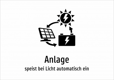 Anlage - speist bei Licht automatisch ein