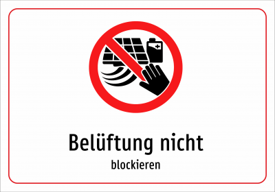 Belüftung nicht - blockieren