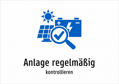 Anlage regelmäßig - kontrollieren