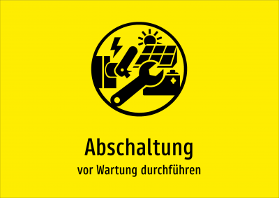 Abschaltung - vor Wartung durchführen