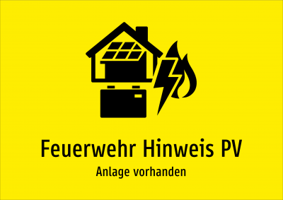 Feuerwehr Hinweis PV - Anlage vorhanden