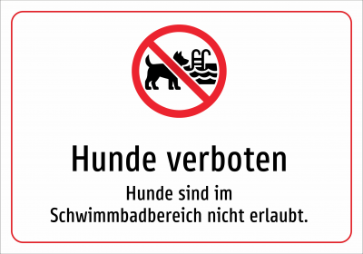 Hunde verboten - Hunde sind im Schwimmbadbereich nicht erlaubt.