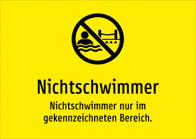 Nichtschwimmer - Nichtschwimmer nur im gekennzeichneten Bereich.