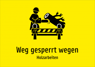 Weg gesperrt wegen - Holzarbeiten