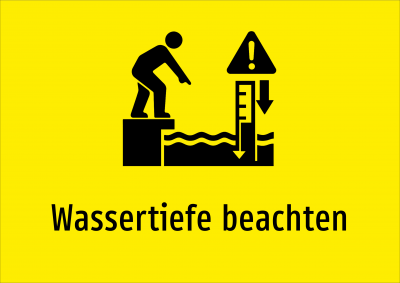 Wassertiefe beachten