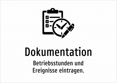Dokumentation - Betriebsstunden und Ereignisse eintragen.