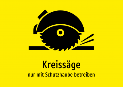 Kreissäge - nur mit Schutzhaube betreiben