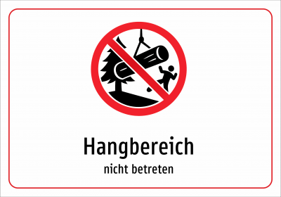 Hangbereich - nicht betreten