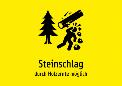 Steinschlag - durch Holzernte möglich