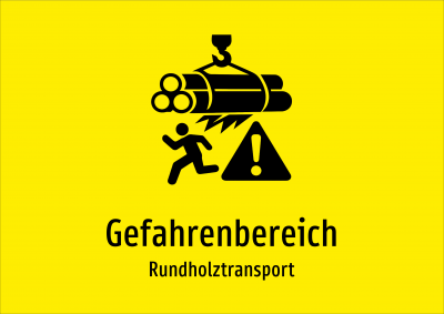 Gefahrenbereich - Rundholztransport