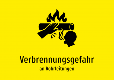 Verbrennungsgefahr - an Rohrleitungen