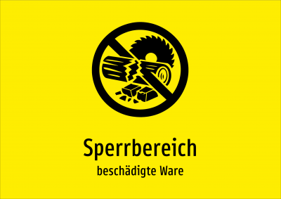 Sperrbereich - beschädigte Ware