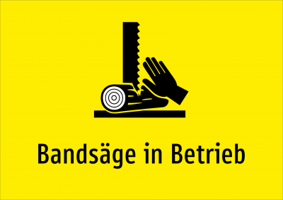 Bandsäge in Betrieb