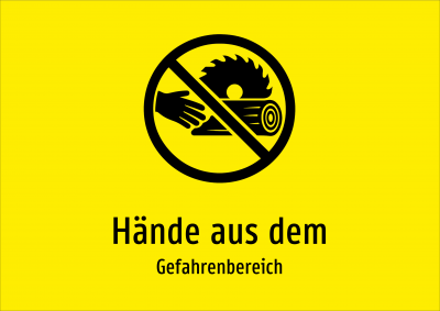Hände aus dem - Gefahrenbereich