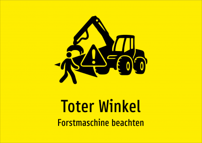 Toter Winkel - Forstmaschine beachten