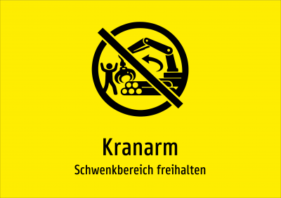 Kranarm - Schwenkbereich freihalten