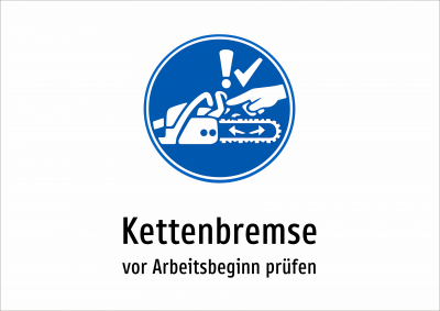 Kettenbremse - vor Arbeitsbeginn prüfen