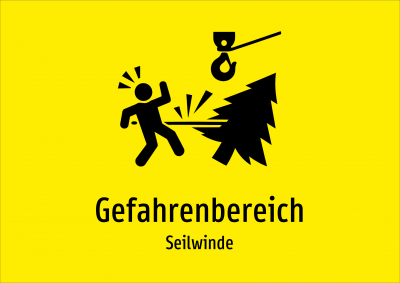 Gefahrenbereich - Seilwinde