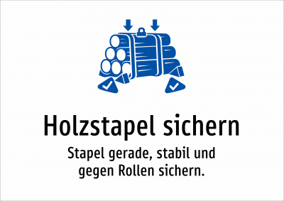 Holzstapel sichern - Stapel gerade, stabil und gegen Rollen sichern.