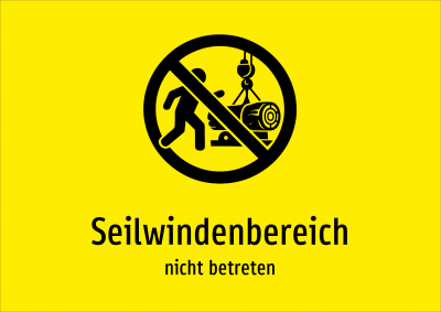 Seilwindenbereich - nicht betreten