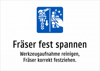 Fräser fest spannen - Werkzeugaufnahme reinigen, Fräser korrekt festziehen.