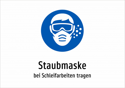 Staubmaske - bei Schleifarbeiten tragen