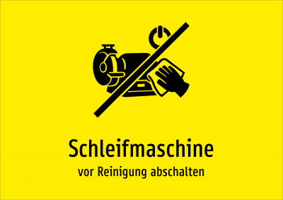 Schleifmaschine - vor Reinigung abschalten