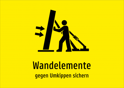 Wandelemente - gegen Umkippen sichern