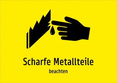 Scharfe Metallteile - beachten