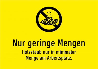 Nur geringe Mengen - Holzstaub nur in minimaler Menge am Arbeitsplatz.