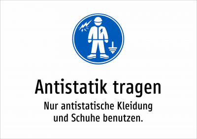 Antistatik tragen - Nur antistatische Kleidung und Schuhe benutzen.